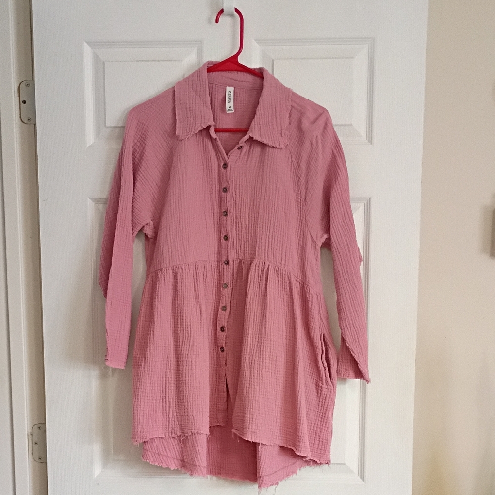 Zenana Outfitters Soft Pink Textured Top